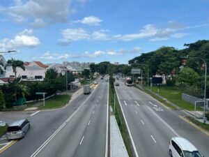 Pedestrian bridge crossing over Braddell Road