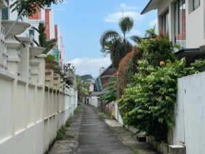 Alley way between houses on Jalan Unggas and University Walk