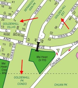 2007 street map showing not one but three Golden Hills.