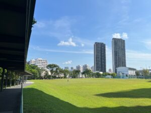 Clement Canopy condominium towering over Clementi Avenue 1 and Nan Hua High School