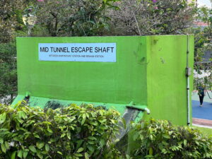 Mid Tunnel Escape Shaft between Marymount and Bishan stations on the Circle Line. 