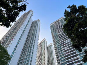 Looking up at Natura Loft from Bishan Street 24 near Whitley Secondary's front gate.