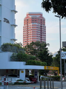 Point block bearing distinctive design marking Bishan North estate.