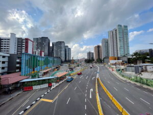 Looking north up Marymount Road.