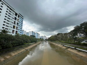 Sungei Tampines, with the sky looking particularly overcast