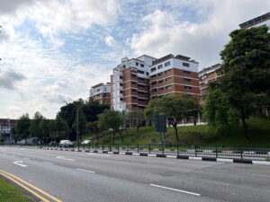 Block 155 Pasir Ris Street 13, viewed from Pasir Ris Drive 1 near junction with Loyang Avenue